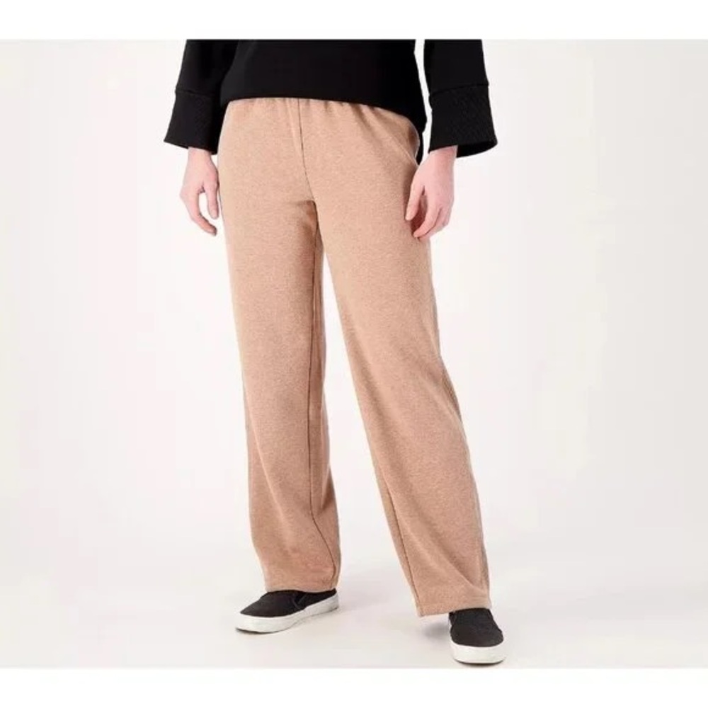 NWT Isaac Mizrahi Soho‎ Plush Back Lounge Pants | L Tall | Café au Lait